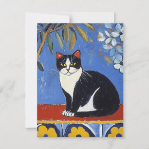 Postal Matisse Black Cat Vintage Postcard
