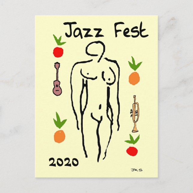 Postal Matisse Style, Jazz Fest, 2020, fecha de edición (Anverso)