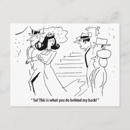 Postal Matrimonio a sus espaldas, humorístico
