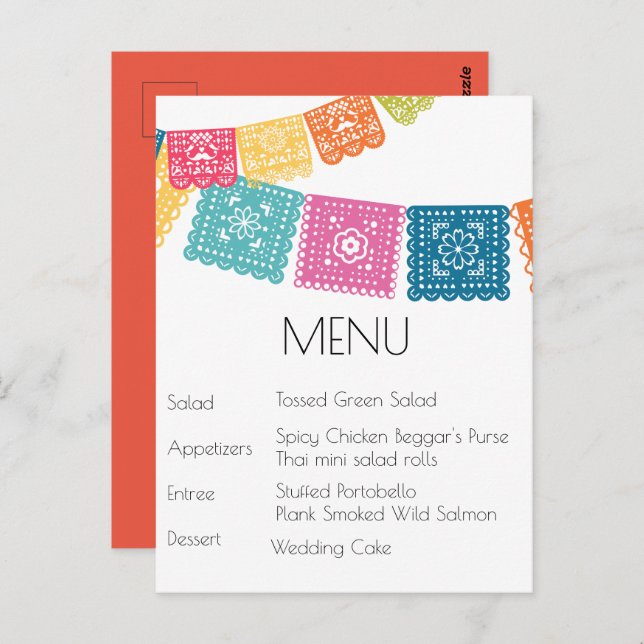 Postal Matrimonio - Boda - Boda Papel Picado (Anverso / Reverso)