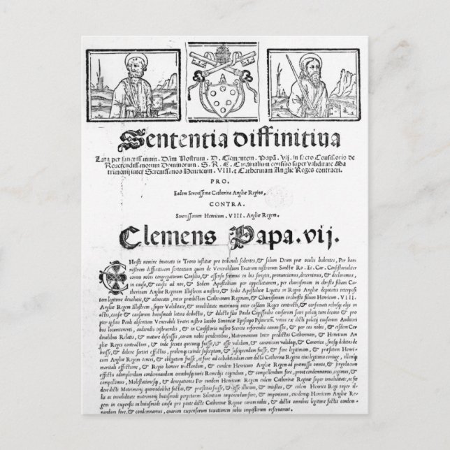 Postal Matrimonio de Enrique VIII y Catalina de Aragón (Anverso)