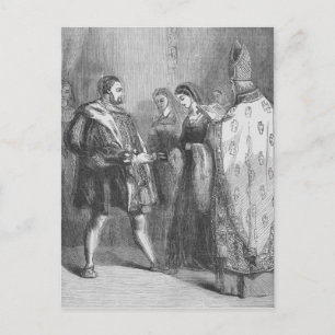 Postal Matrimonio de Enrique VIII y Catherine Parr