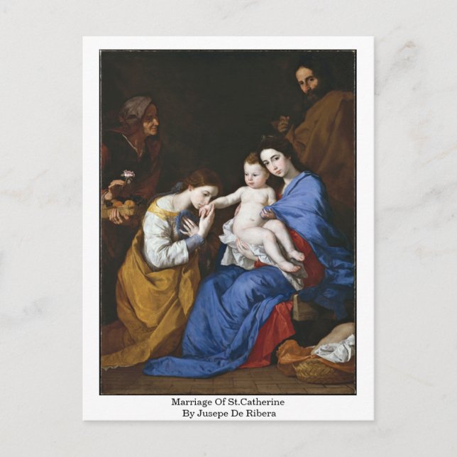 Postal Matrimonio De Santa Catalina Por Jusepe De Ribera (Anverso)