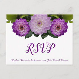 Postal Matrimonio floral Dahlia Lavanda Púrpura Lilac RSV