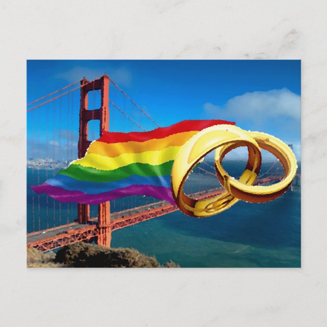 Postal Matrimonio gay San Francisco (Anverso)