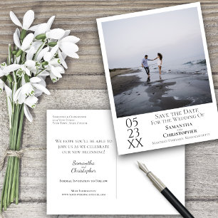 Postal Matrimonio Mínimo Simple Guardar la foto de fecha