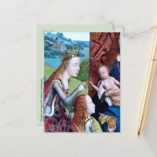 Postal Matrimonio místico de Santa Catalina de Alejandría