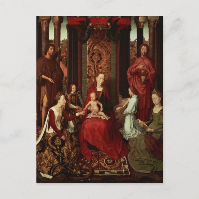 Postal Matrimonio místico de Santa Catalina y otros santo (Anverso)