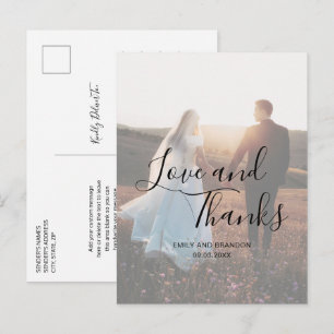 Postal Matrimonio simple con fotografía elegante
