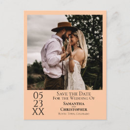 Postal Matrimonio simple de Naranja de paginación Guardar