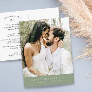 Postal Matrimonio simple mínimo de fotos grandes Guardar 
