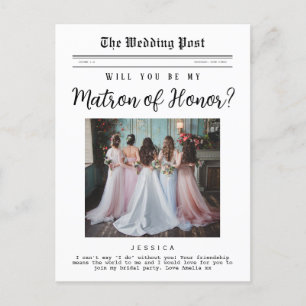 Postal Matrón de propuesta de honor, periódico Personaliz
