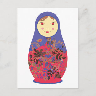 Postal Matryoshka Doll 2 ~ Ruso / Babushka Nesting