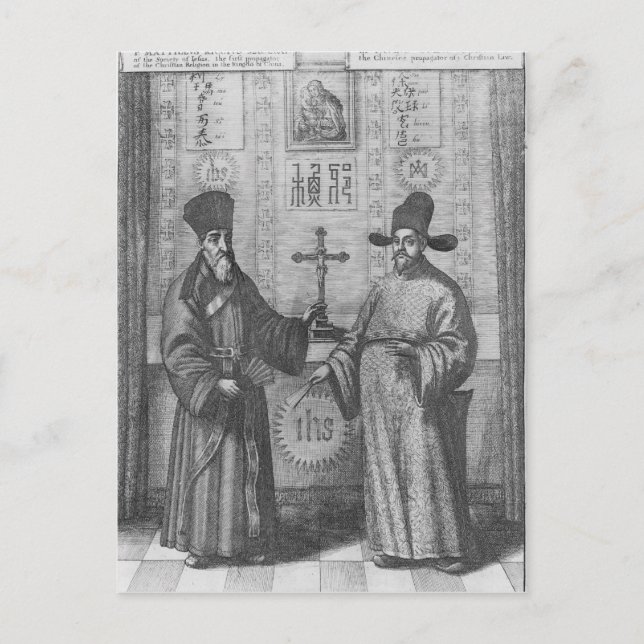 Postal Matteo Ricci y Paulus Li (Anverso)
