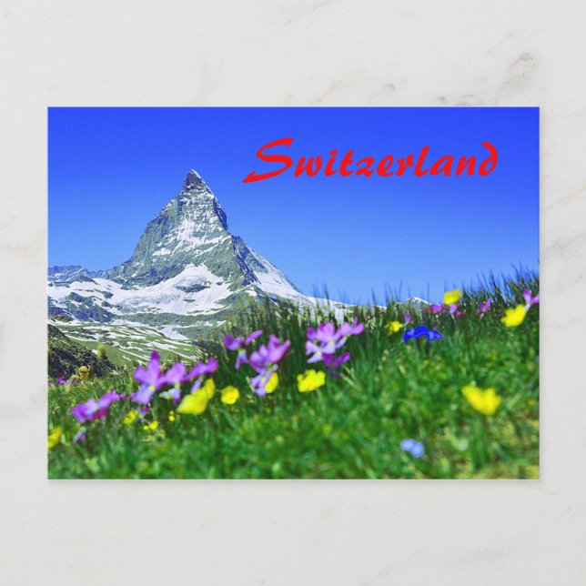 Postal Matterhorn de Suiza escénica (Anverso)