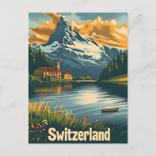 Postal Matterhorn majestuoso: Bliss a orillas del lago en