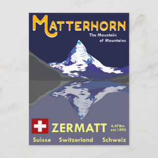 Postal Matterhorn, Zermatt, Suiza,