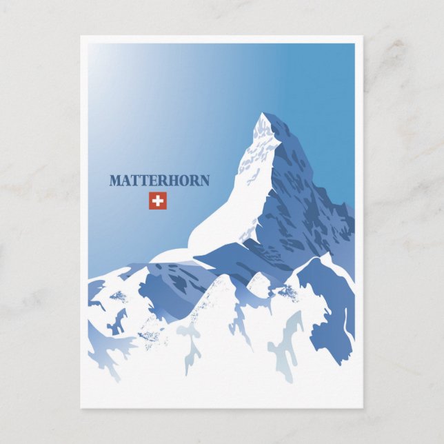 Postal Matterhorn, Zermatt, Suiza, Ski (Anverso)