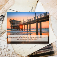 Matthew 11:28 Ocean Sunset Pier se pone bien pront