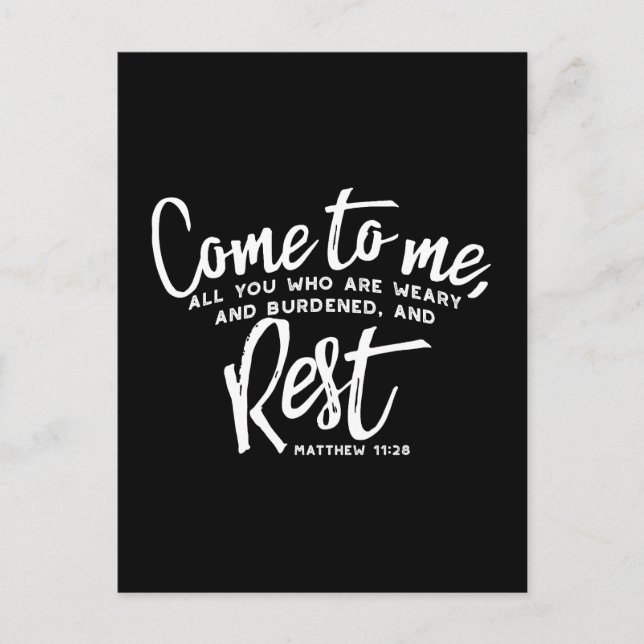 Postal Matthew 11 Biblia Verse Postcard (Anverso)