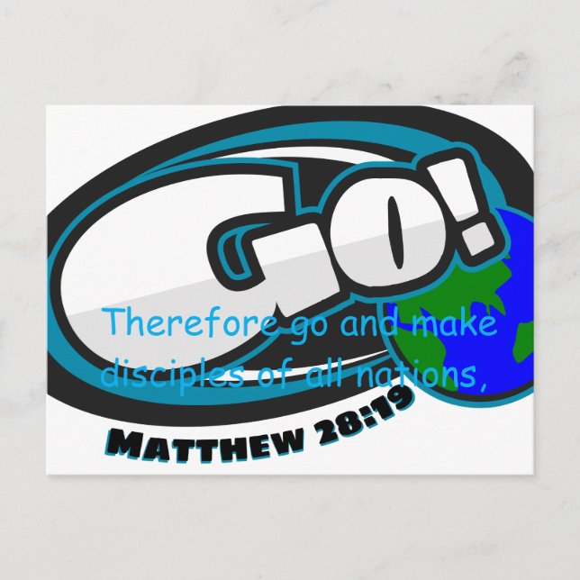 Postal Matthew 28:19 Post Card (Anverso)
