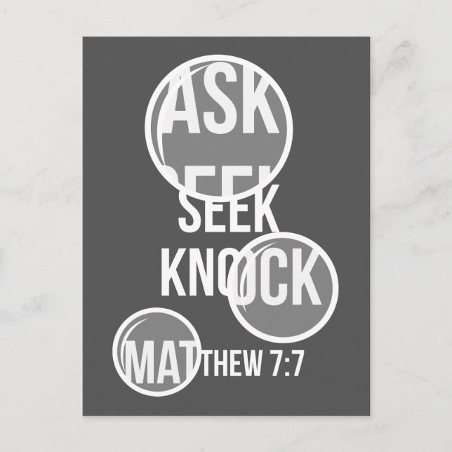 Postal Matthew 7 - Ask Seek Knock (Anverso)