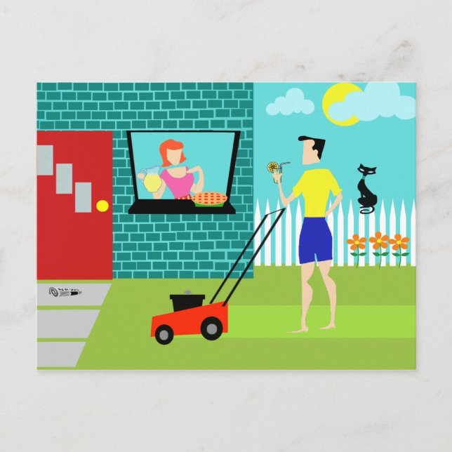 Postal matutina de sábado retro (Anverso)