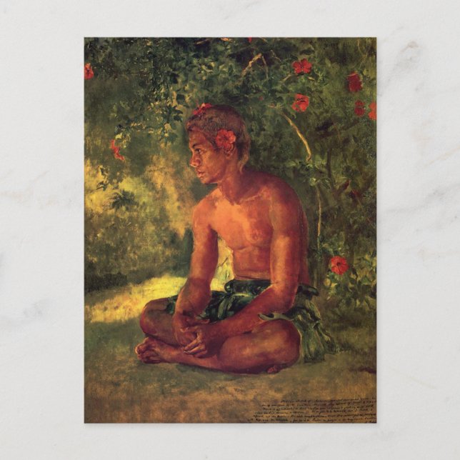 Postal 'Maua, un samoano' - Postcard de John LaFarge (Anverso)