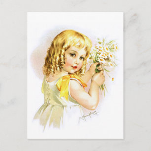 Postal Maud Humphrey: Chica de verano con maricones