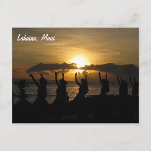 Postal Maui. Bailarinas de Luau en Lahaina, Maui
