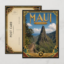 Maui Hawái Arte Deco Vintage Edad Dorada