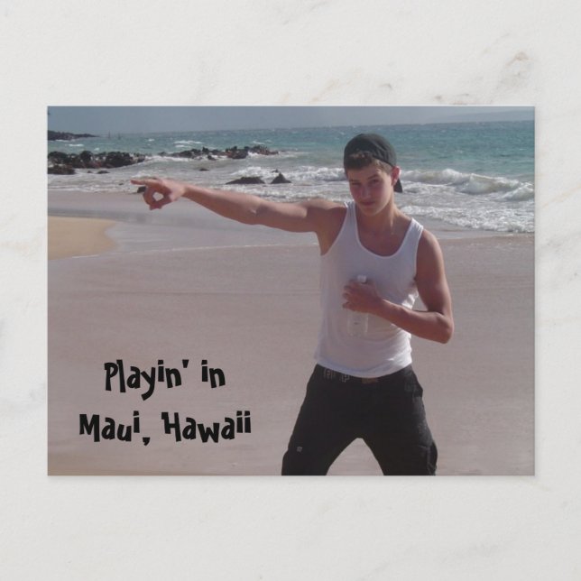 Postal Maui Hawaii En La Playa (Anverso)