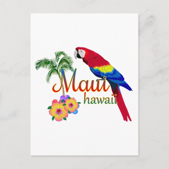 Postal Maui Hawaii Tropical Island Parrot (Anverso)