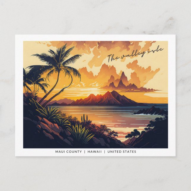 Postal Maui - La Isla del Valle (Anverso)