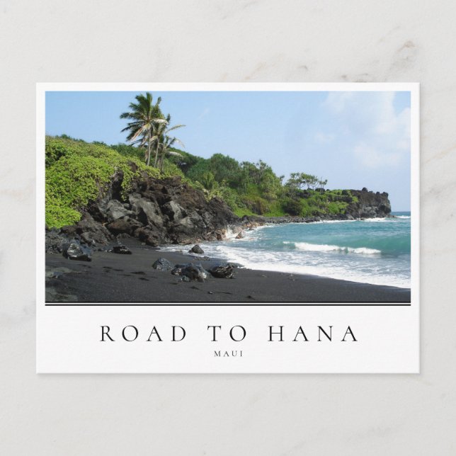 Postal Maui Road to Hana black sand beach, Hawaii (Anverso)
