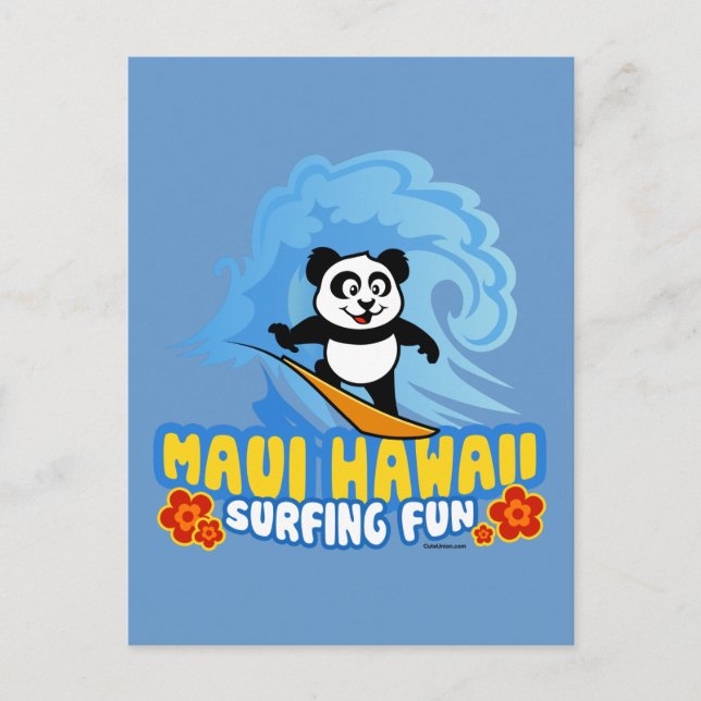 Postal Maui Surfing Panda (Anverso)