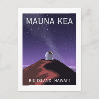 Postal Mauna Kea Observatory Starry Sky Retro Poster 