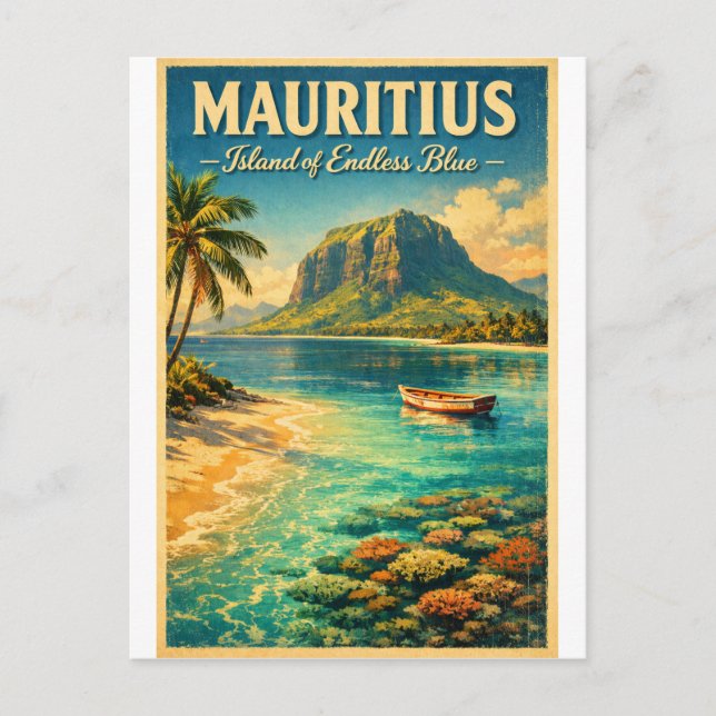 Postal MAURICIO – Isla de Azul Infinito (Anverso)