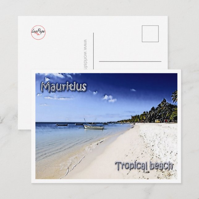 Postal Mauricio - Playa tropical - (Anverso / Reverso)