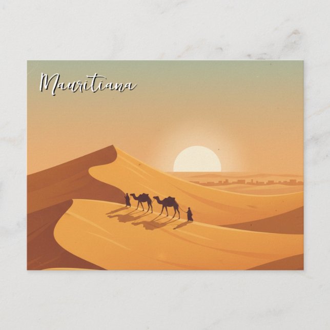 Postal Mauritiana Desert Dunes Camel (Anverso)
