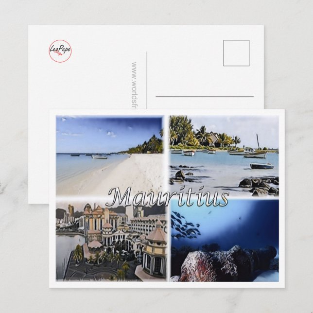 Postal Mauritius - Cap Malheureux - Mosaico - (Anverso / Reverso)