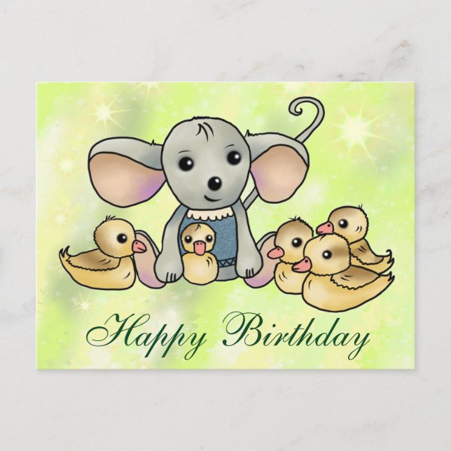 Postal Maus mit Entchen Postkarte (Anverso)