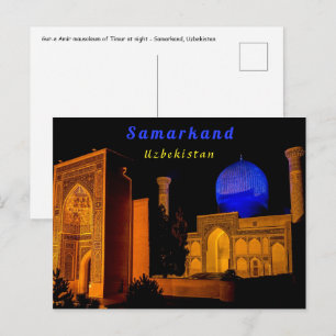 Postal Mausoleo de Amir Timur - Samarkand, Uzbekistán