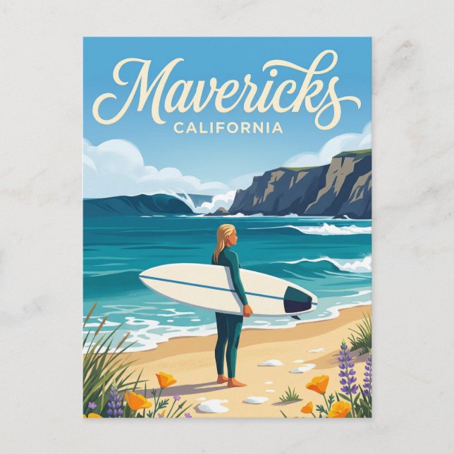 Postal Mavericks, Half Moon Bay California (Anverso)