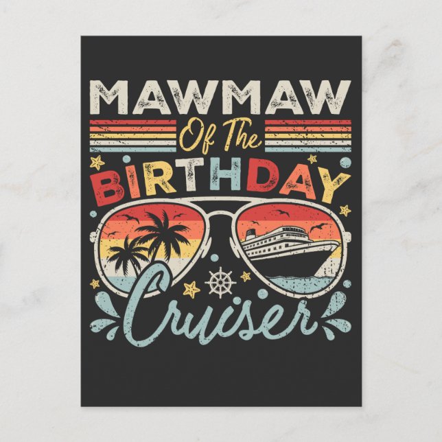 Postal Mawmaw del crucero de cumpleaños de vacaciones (Anverso)