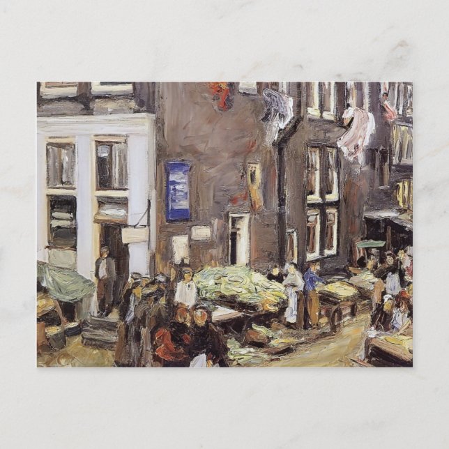 Postal Max Liebermann - Barrio judío de Ámsterdam (Anverso)