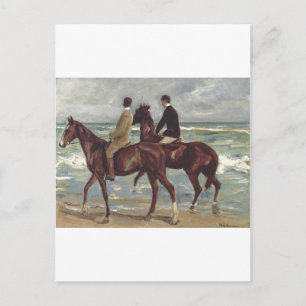 Postal Max Liebermann: Dos jinetes en la playa Arte