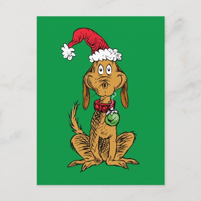 Postal Max the Dog in Santa Hat (Anverso)