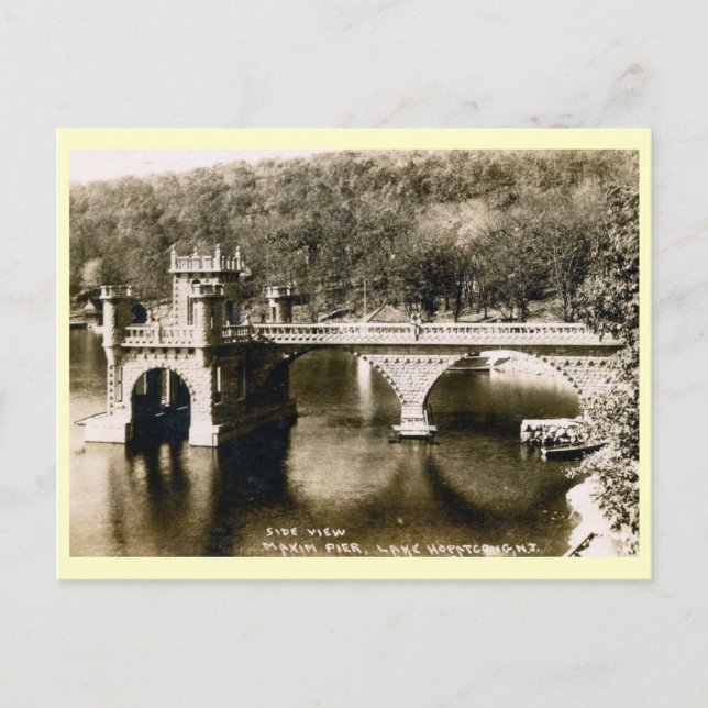 Postal Maxim Pier, Lake Hopatcong, New Jersey Vintage (Anverso)