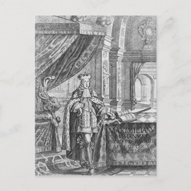 Postal Maximilian II Emanuel , Elector de Baviera (Anverso)